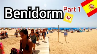 ⁴ᴷ BENIDORM walking tour 🇪🇸 Old town and Levante beach, Costa Blanca, Spain (part 1) 4K