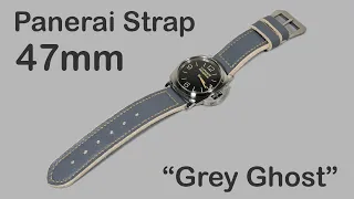 Panerai 47mm Strap "Grey Ghost" Handmade, Extra Long 140-80 on Luminor Marina PAM00372