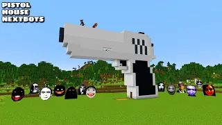 SURVIVAL DESERT EAGLE GUN HOUSE VS 100 NEXTBOTS in Minecraft - Gameplay - Coffin Meme
