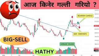 आज  किनेर  गल्ती   गरियो  ? Nepse Technical analysis nepal share market nepse analysis