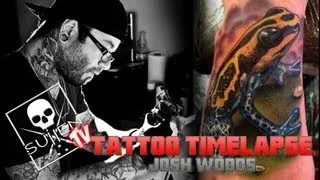 Tattoo Time Lapse - Josh Woods - Tattoos Realistic Frog 