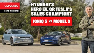 HYUNDAI IONIQ 5 versus TESLA MODEL 3 | Wheels Australia