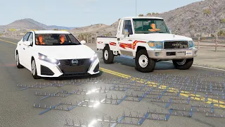 Cars vs Spike Strip #32 – BeamNG Drive