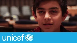 Inspiring teen speaks at UN a year after fleeing Syria | UNICEF