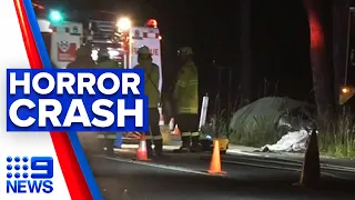 Three killed in tragic single car crash | 9 News Australia