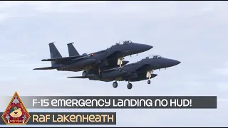 EMERGENCY LANDING F-15 FIGHTER PILOT SKILLS NO HUD DISPLAYS WITH SUPERVISING F-15E • RAF LAKENHEATH