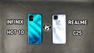 Infinix Hot 10 vs Realme C25 | Comparison And Speed Test | Which is Batter |