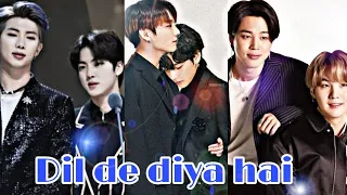 Dil de diya hai// 💕 Yoonmin// 💕Taekook//💕Namjin//Hindi song edit 💜💜(Requested)