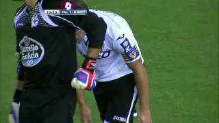 Gol de Soldado (1-0) en el Valencia CF - Deportivo de La Coruña Jornada 2