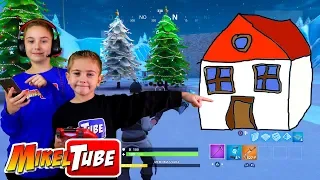 Mikel y Leo construyen su casa Navideña en modo creativo de Fortnite