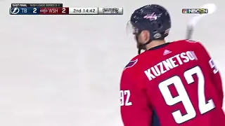 Evgeni Kuznetsov's five hole tally vs Lightning in game 4 (2018)