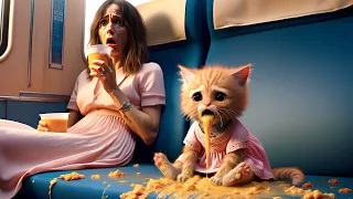 😿Cute Cat Gets Food Poisoning and Vomits Everywhere 🍽️ #cat #cutecat #cute #cutecatai