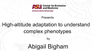 High-altitude adaptation to understand complex phenotypes | Abigail Bigham