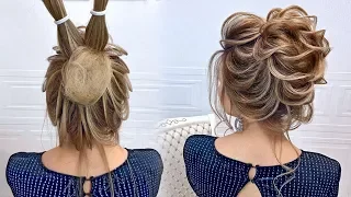 Wedding hairstyle.Beautiful hairstyles step by step