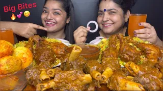 SPICY MUTTON NALLI NIHARI 🔥 CHICKEN TIKKA MASALA, FRIED EGGS WITH VEGETABLE PULAO/BIRYANI | MUKBANG