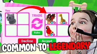 Trading From COMMON To LEGENDARY PETS!! **Adopt ME** | JKREW GAMING