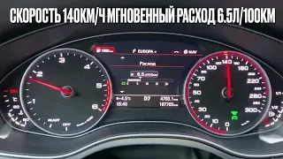 Расход топлива Audi A6 c7 2.0 tdi 190 лс 7 s-tronic (2017 г.в, avant). Мгновенный и средний расход.