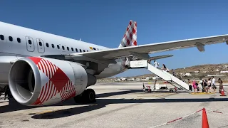 Boarding Volotea Flight at Mykonos International Airport, Greece to Marseille, France