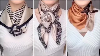 How to tie a scarf around your neck - 11 ways. How beautiful to tie a scarf.