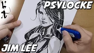 Jim Lee drawing Psylocke