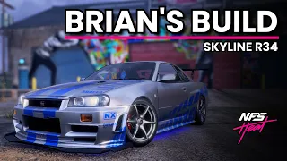 Brian's Skyline R34 - 2 Fast 2 Furious Edition (Build Tutorial) | NFS HEAT [HD]