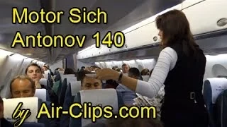 Antonov An-140 Motor Sich Airlines - cockpit & cabin! [AirClips full flight series]