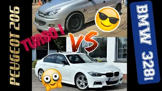 PEUGEOT 206 TURBO VS BMW 328i TURBO !!!