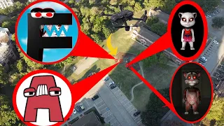 DRONE CATCHES TALKING TOM & TALKING ANGELA VS ALPHABET LORE LETTER A & LETTER F! | [OMG)