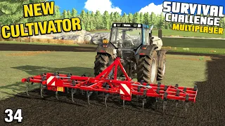 BUYING A WIDER CULTIVATOR TO CREATE A NEW FIELD Survival Challenge Multiplayer CO-OP FS22 Ep 34