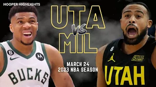 Milwaukee Bucks vs Utah Jazz Full Game Highlights | Mar 24 | 2023 NBA Season