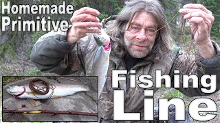 Homemade Primitive Survival Fishing Line Build | Catch & Cook