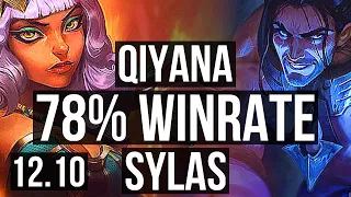 QIYANA vs SYLAS (MID) | 78% winrate, 14/2/6, Legendary | EUW Diamond | 12.10