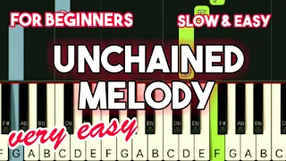 LIONEL RICHIE - UNCHAINED MELODY | SLOW & EASY PIANO TUTORIAL