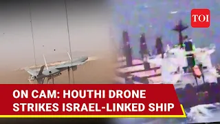 Houthi Drone Chases Israel-Bound Ship In Red Sea | Iran-Backed Rebels Release 'Video Proof'