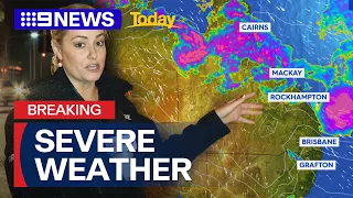 Weather warning for Queensland as severe thunderstorm rolls in | 9 News Australia