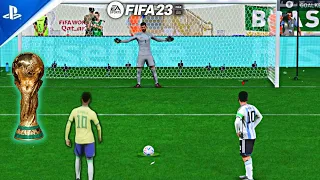 Argentina vs Brazil 😱 Penalty Shootout || FIFA World Cup Mode Final || FIFA 23