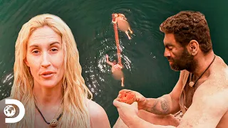 Sara e Bulent completam o desafio no limite das forças | Largados e Pelados | Discovery Brasil