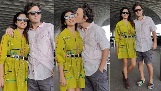 Shriya Saran Kissed her Husband 😍💕 At Mumbai Airport 📸