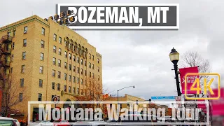 Walking Bozeman Montana South Side District - 4K City Walks - Virtual Travel Walking Treadmill Walk