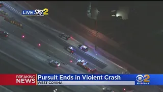 Pursuit Ends With Crash On Eastbound 10 Freeway In West Covina