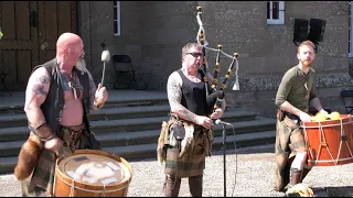 'When The Clans Unite' by Scottish tribal band Clann An Drumma in front of Scone Palace, Scotland