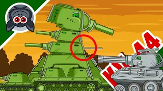 KV-44 vs Panzer-2-MS. Steel Monster vs Super Mutants. Cartoons About Tanks