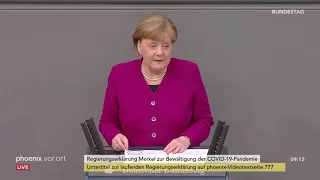 Regierungserklärung von Bundeskanzlerin Angela Merkel zur Corona-Pandemie