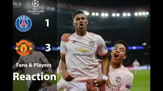 PSG vs Manchester United 1-3 fans and players reactions and celebrations