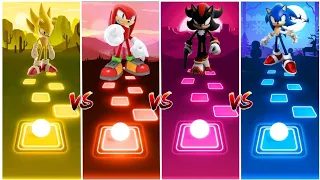 Sonic vs Shadow vs Knuckles vs Super Sonic - Tiles Hop EDM Rush