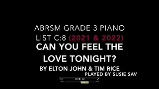 ABRSM Grade 3 Piano Syllabus (2021 & 2022) C:8 Can You Feel the Love Tonight by Elton John