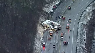 VIDEO: Scene after 5 dead, 60 hospitalized in Pa. Turnpike crash