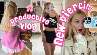 Productive Spring Break Vlog New Piercing +meeting friends +Workout