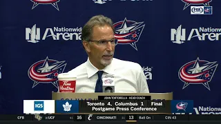 John Tortorella postgame press conference after Blue Jackets' loss to Maple Leafs
