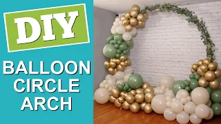 Circle Balloon Backdrop with Eucalyptus